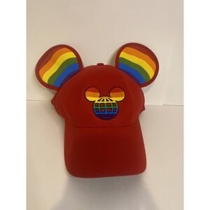 NWT Disney Parks Pride Rainbow Embroidered Mickey Mouse Ears Adult Baseball Cap